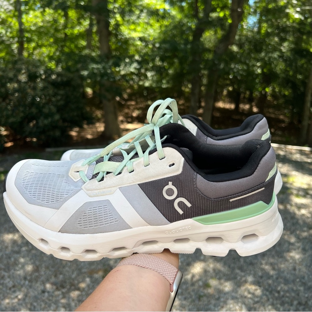 On Running Men's White Gray Mint Sneakers